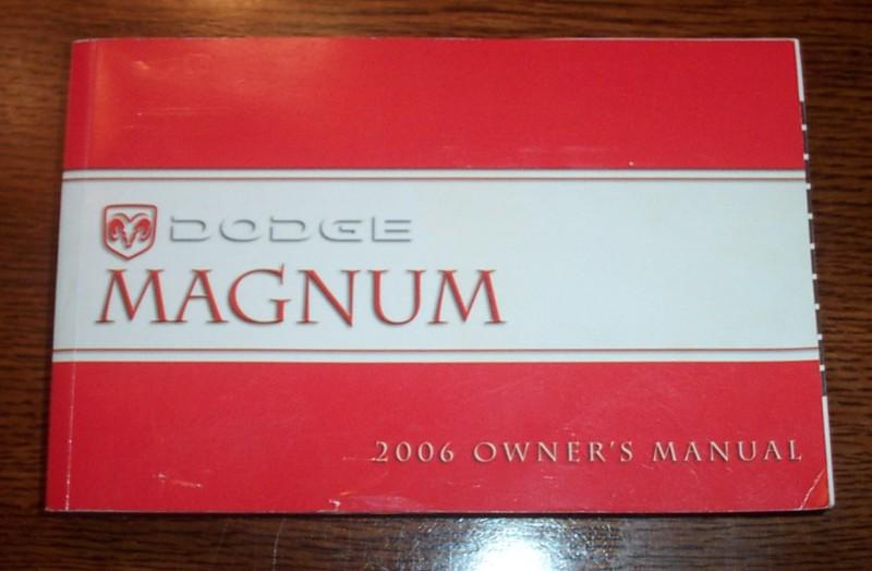 2006 dodge magnum owners manual