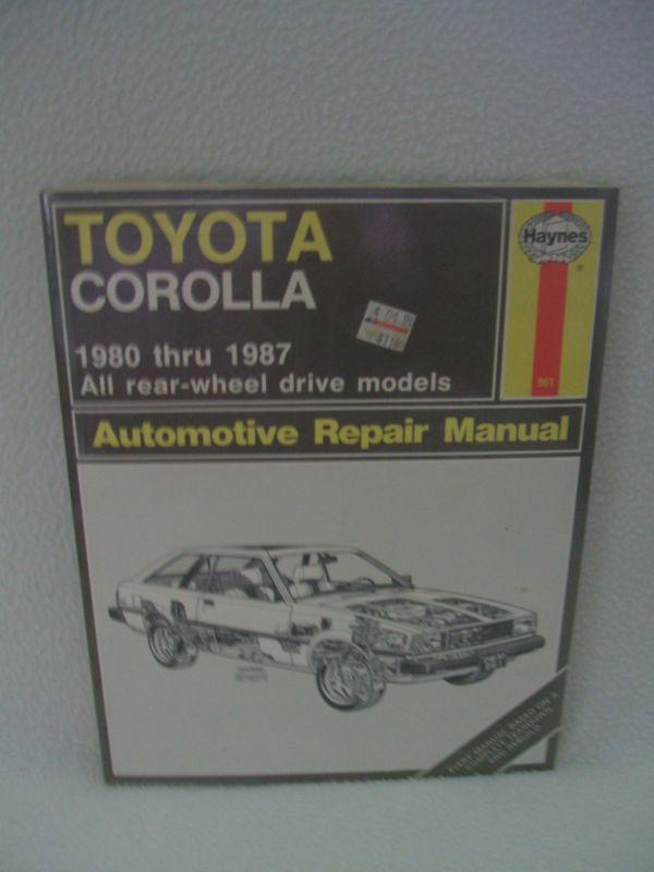 Haynes repair manual  toyota corolla 1984-1992 front wheel drive models 