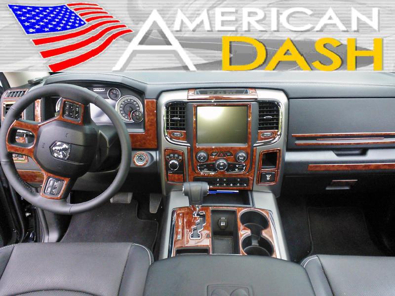 Dodge ram 1500 2500 3500 interior burl wood dash trim kit set 2013 2014