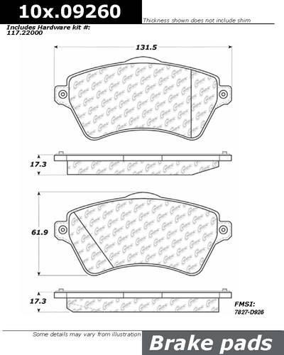 Centric 104.09260 brake pad or shoe, front