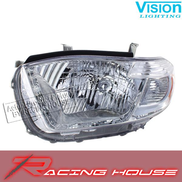 L/h headlight driver side lamp kit unit replacement 08-10 toyota highlander