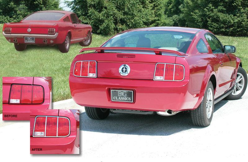 E&g classics stainless bezels ford mustang 2005-08 tail lights 5049-4600-05