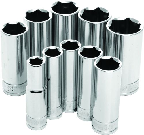 Performance tool 10 piece impact socket sets w38300 3/8&#034; sae deep