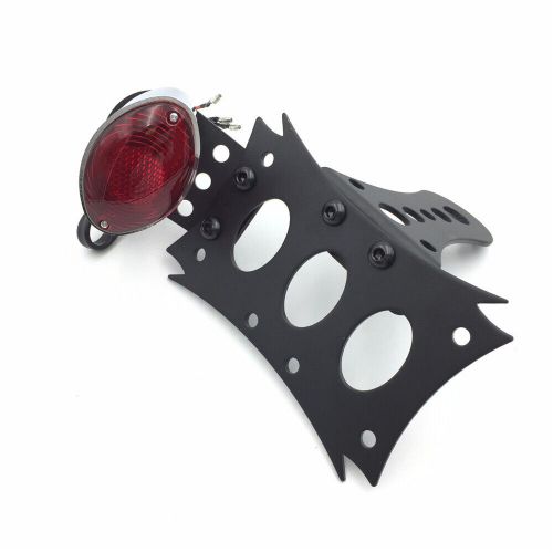 Black license bracket cd oval shape tail light for harley touring bobber chopper