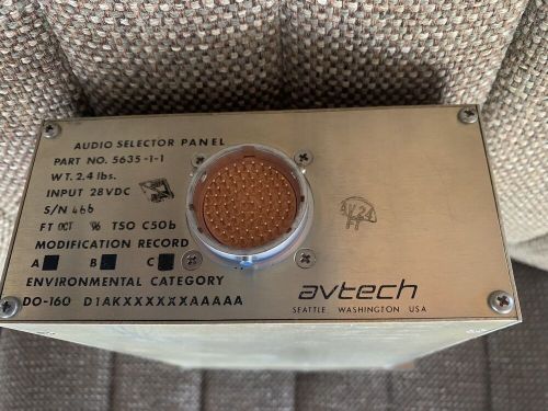 Avtech audio control panel part number 5635 -1-1.