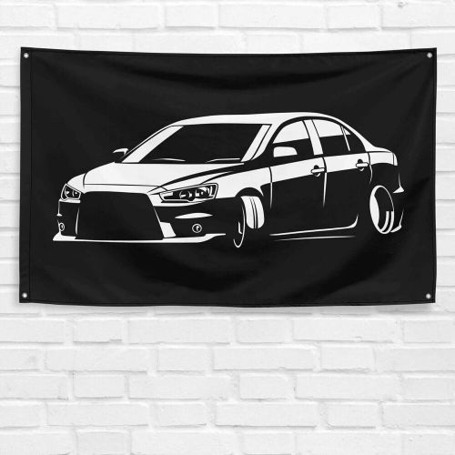 For mitsubishi lancer evolution 2010 enthusiast 3x5 ft flag dad gift banner