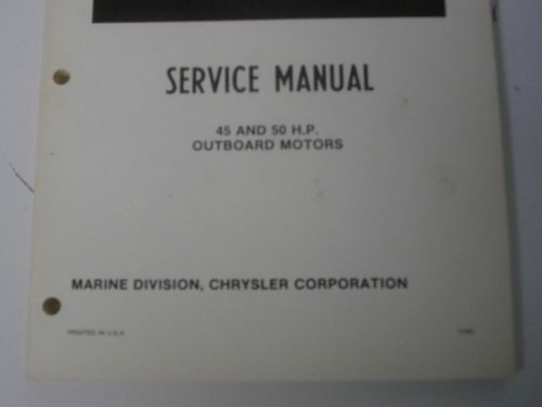 1982 chrysler outboard factory service manual ob3871 45 and 50 hp motors