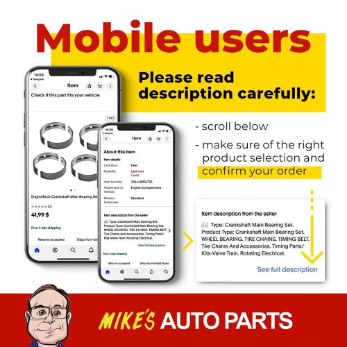 Enginetech crankshaft kit with main and connecting rod bearings