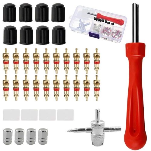 Anti-corrosion plastic tire valve stem core remover tool kit for cars and bikes