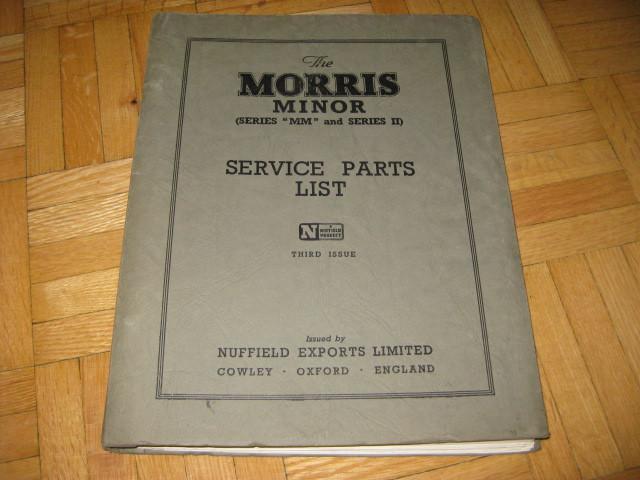 1953 morris minor series mm and ii service parts list manual 