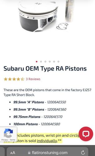 Subaru 2.5 type ra pistons 99.5 bore