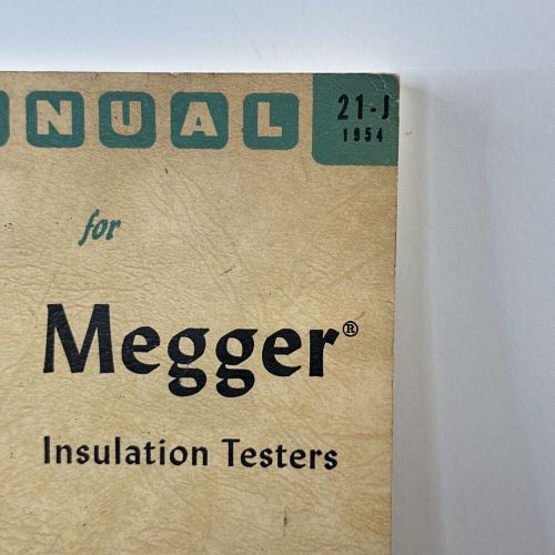 Magger insulation testers instruction manual fifth edition 1954 original