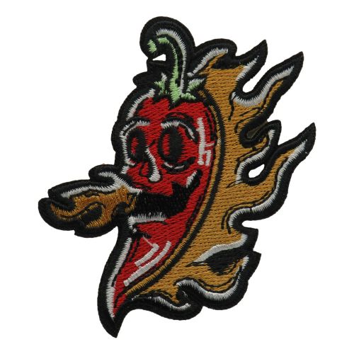 Patch patch chili chili with fire ironing patch biker patch punk rocker patch-