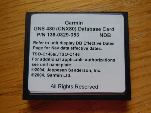 Garmin gns 480/cnx 80 data card