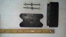 Jeep hood/ windshield blocks, hard rubber w/bolts for, cj2a ,& cj's - many sold!