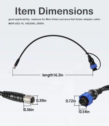 Mkr-us2-10 universal sonar 2 adapter cable for lowrance fish finder models hds-5