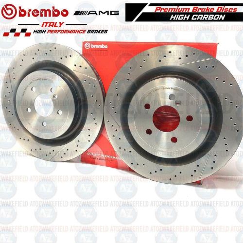 For mercedes sl63 sl65 amg rear drilled grooved brembo brake discs pair 360mm