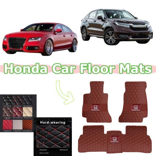 For honda all models custom non -slip auto pu leather carpet front &amp; rear liners