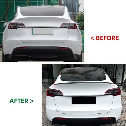 1pc rear lip spoiler wing roof lid for tesla model y 2020-2024 gloss black