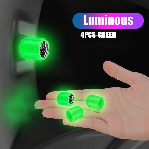 4pcs/set car tire valve cap fluorescent night glowing decor tyre valve stem cap,