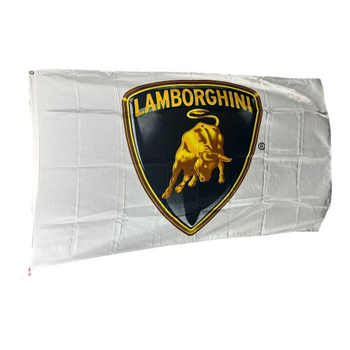 New lamborghini premium flag - 3x5 ft - car racing show garage -white