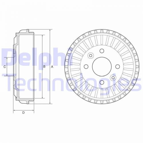 Brake drum fits smart fortwo 9 rear 2014 on m281.910 delphi 4534230201 quality