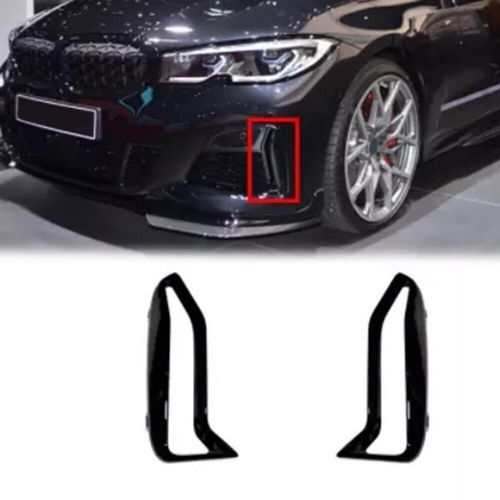 Stylish pair front bumper trim with black grille for bmw 3&#039; g20 g21 m340i