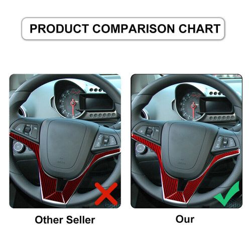 For chevrolet sonic red carbon fiber interior steering wheel lower cover trim