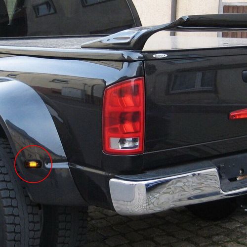 Led smoked dually side fender marker lights for 2003-2018 dodge ram 2500 3500 d