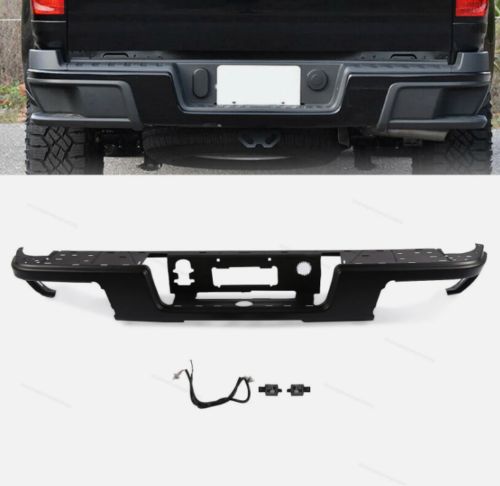 For 2015-19 chevy colorado gmc canyon w/o sensor black rear step bumper face bar