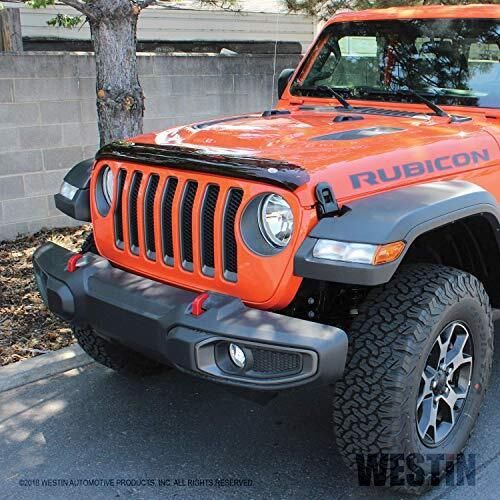 Westin 72 90152 smoke platinum bug shield for 2018 2021 wrangler jl