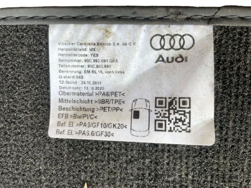 Genuine audi q5 sq5 2017-2024 velour floor set of 4 carpet mats mat charcoal