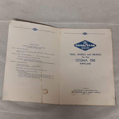 Goodyear tires wheels brakes cessna 150 airplane manual 1958