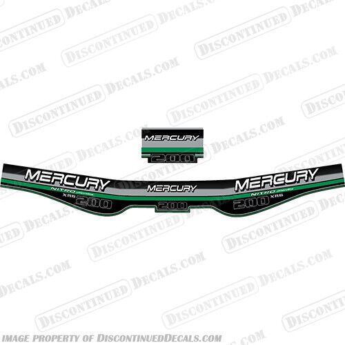 Fits mercury 200hp xr6 nitro series outboard motor engine decal kit - green