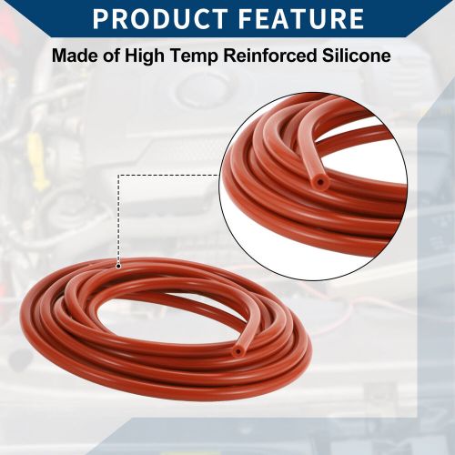 16.4ft 1/8&#034; 3mm id 3mm thickness silicone vacuum hose for air and water red