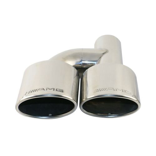 2pcs engraved amg oval dual exhaust tips for mercedes benz universal c-class new