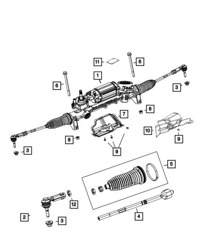 Genuine mopar inner tie rod end 68224935ab