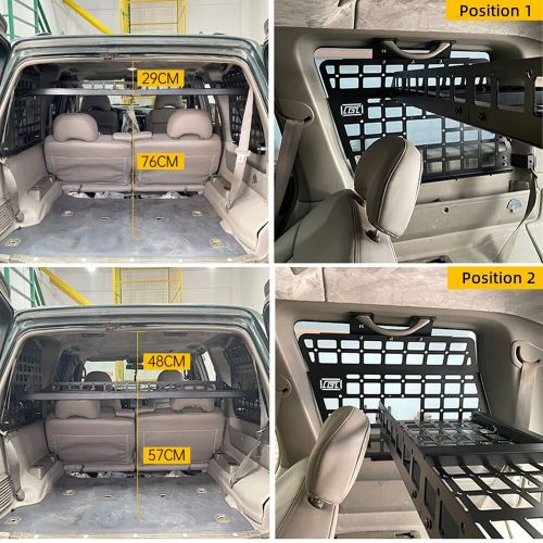 Rear trunk organizers storage luggage shelf for nissan patrol y61 97-16