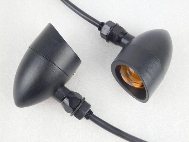 Black/amber metal led turn signal for kawasaki vn vulcan 500 750 cruiser chopper