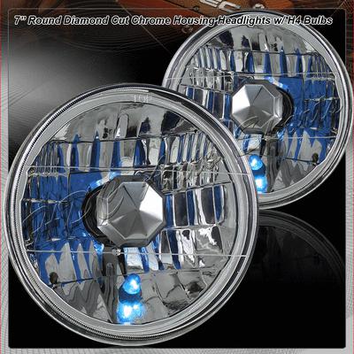 7" round h6024/h6024s/h6024cb/h6024xv sealed beam replacement headlight lamps+h4