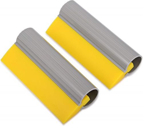 5.5 inch yellow rubber squeegee vinyl window water wiper glass scraper 2 pack