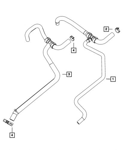 Genuine mopar heater return hose and tube 68193882ad