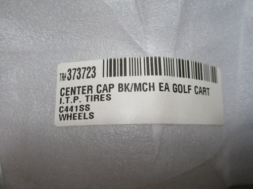 4 pc set itp center caps golf cart wheels black machined c441ss 37-3723 capss441