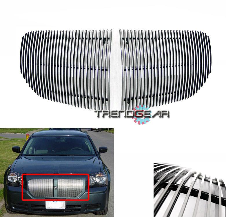 2005 2006 2007 dodge magnum v6 v8 upper vertical hood billet grille grill 2 pcs