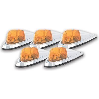 Pacer performance cab roof lights exterior die cast chrome base/amber lens