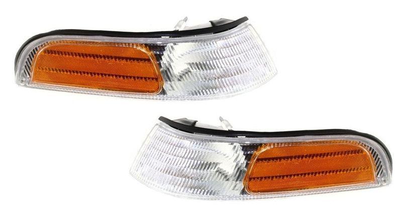 Corner light lamp lens & housing pair set (driver & passenger side, qty 2)