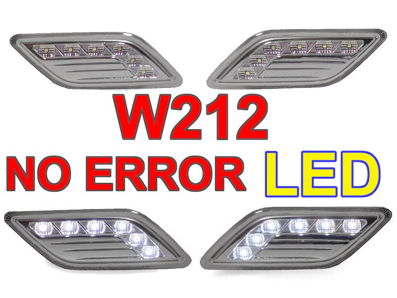 Depo 2010-13 mercedes w212 4d white led clear bumper side marker e350 e550 e63