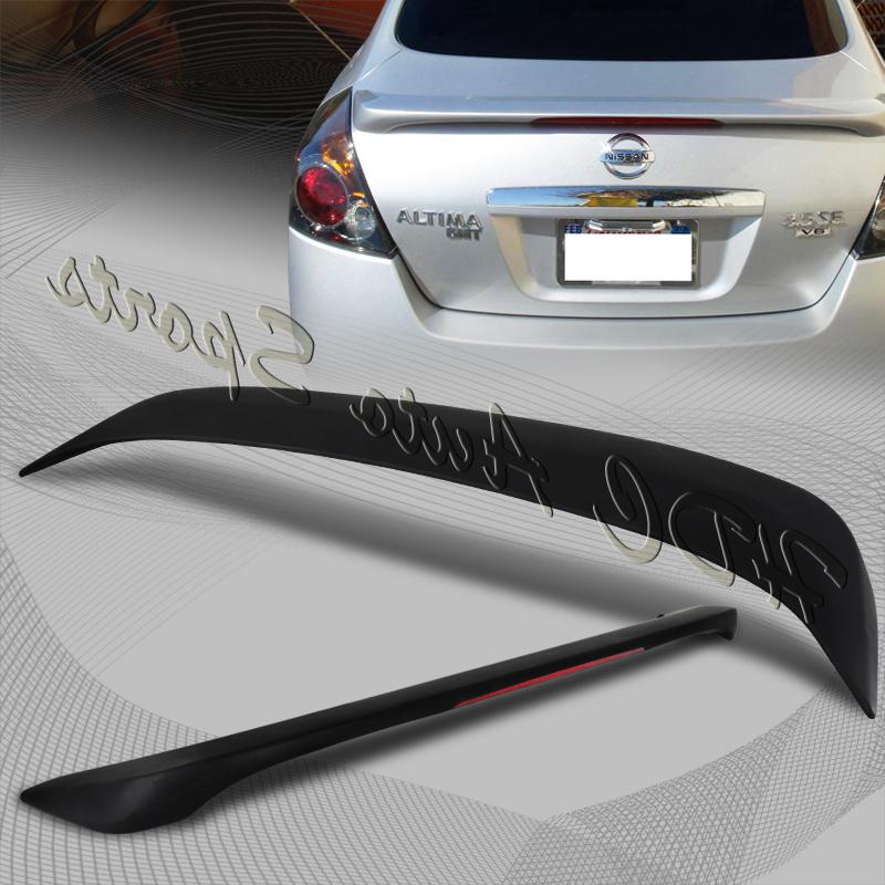 2007-2011 nissan altima sedan abs plastic rear trunk spoiler wing w/ brake light