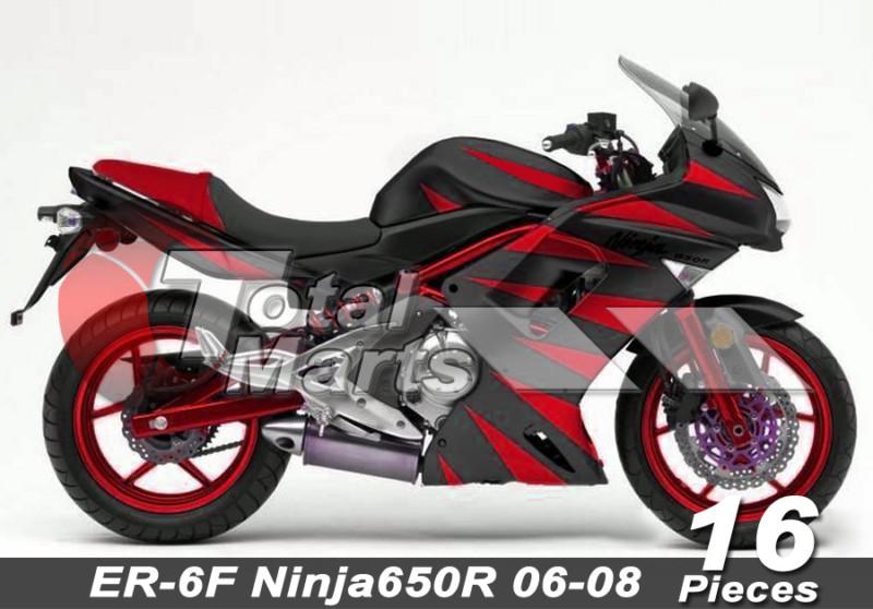 Fairing for kawasaki er-6f ninja 650r 06 07 08 2006 2007 2008 abs red fc8622