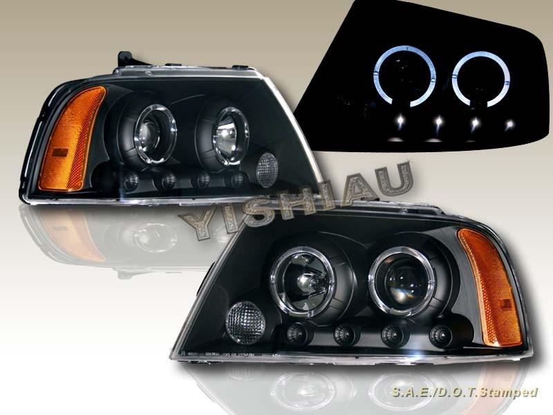 03-06 lincoln navigator twin halo led projector headlights halogen type only